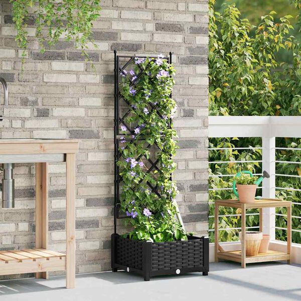 vidaXL Cache-pot de jardin Noir 40 x 40 x 125,5 cm Acier
