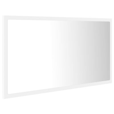 vidaXL Miroir à LED de salle de bain Blanc 80x8,5x37 cm Acrylique