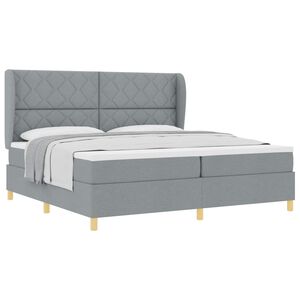 vidaXL Lit &agrave; ressorts avec matelas gris fonc&eacute; 90x190 cm Gris clair