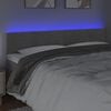 vidaXL T&ecirc;te de lit &agrave; LED Gris clair 160x5x78/88 cm Velours