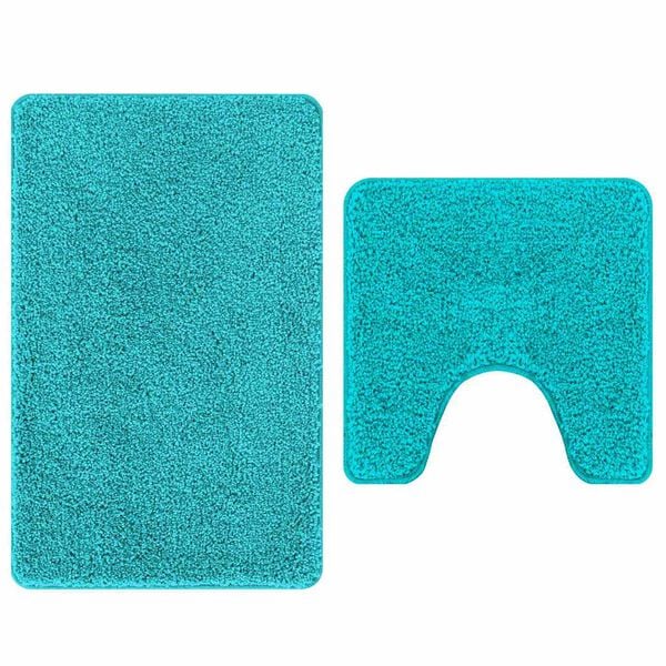 vidaXL Ensemble de tapis de bain antid&eacute;rapants 2 pcs Turquoise PP