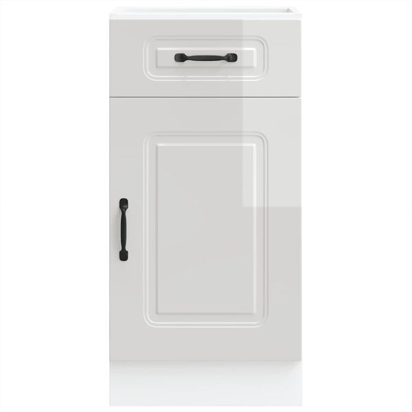 vidaXL Armoire de cuisine Kalmar blanc brillant bois ingénierie