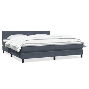 vidaXL Sommier &agrave; lattes de lit et matelas gris fonc&eacute; 180x210cm velours
