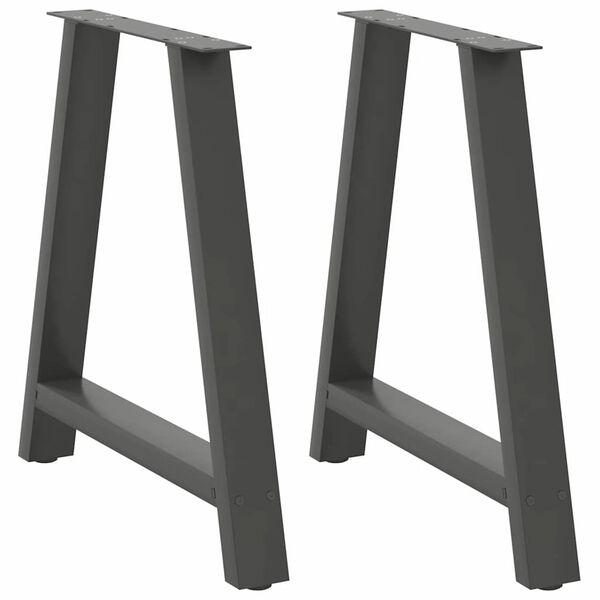 vidaXL Pieds de table à manger en forme de A 2 pièces Anthracite 70 x (72-73) cm Acier