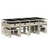 vidaXL Ensemble &agrave; manger de jardin et coussins 13 pcs gris clair rotin