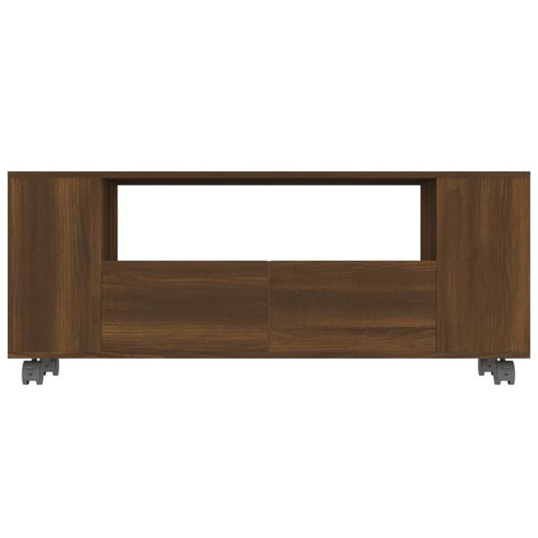 vidaXL Meuble TV Chêne marron 120x35x48 cm Bois d'ingénierie