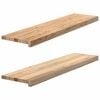 vidaXL Marches d'escalier 2 pcs non trait&eacute; bois de ch&ecirc;ne massif