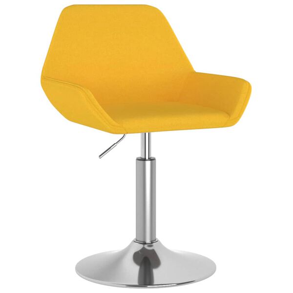 vidaXL Tabouret de bar Jaune moutarde Tissu