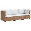 vidaXL 3 pc Ensemble de Salon en Rotin avec Coussins GENDT Naturel