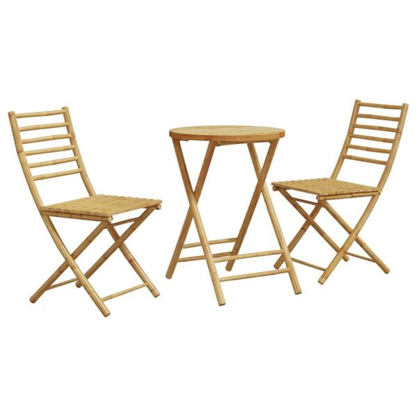 vidaXL Ensemble de bistro 3 pcs bambou