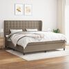 vidaXL Sommier &agrave; lattes de lit avec matelas Taupe 200x200 cm Tissu