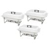 vidaXL Ensemble de chauffe-plats 3 pcs Acier inoxydable
