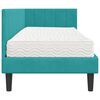 vidaXL Cadre de lit d'angle avec matelas 2 pcs Turquoise Velours