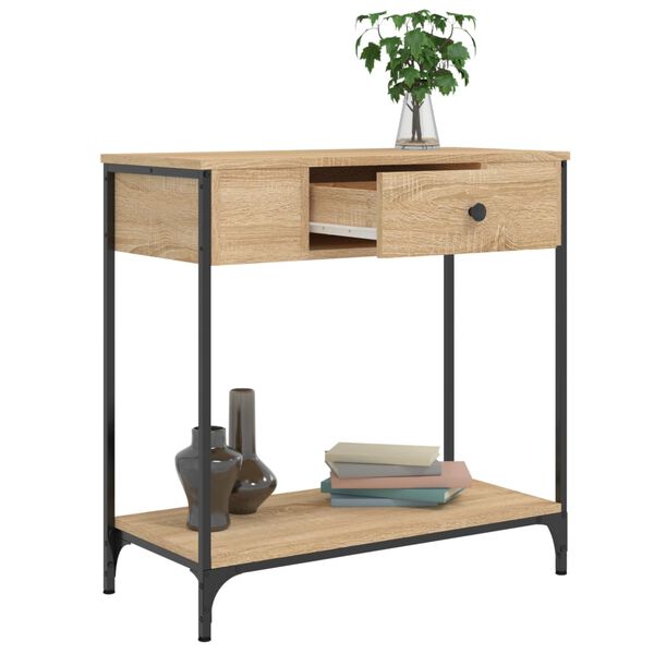 vidaXL Table console ch&ecirc;ne sonoma 75x34,5x75 cm bois d'ing&eacute;nierie