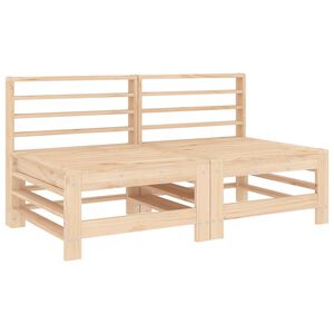 vidaXL Canap&eacute;s centraux de jardin 2 pcs bois de pin massif
