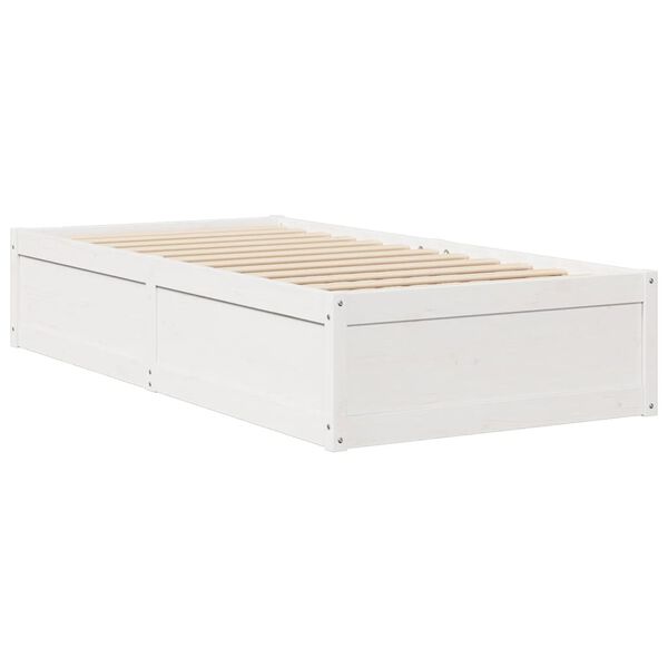 vidaXL Cadre de lit sans matelas blanc 90x190 cm bois de pin massif