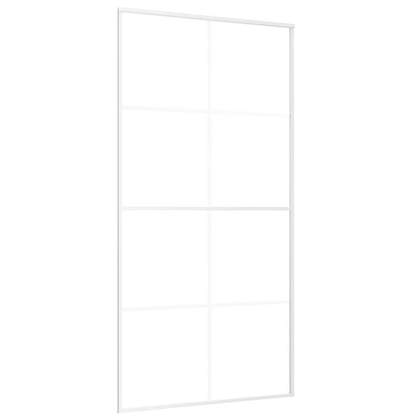 vidaXL Porte coulissante Verre ESG et aluminium 102,5x205 cm Blanc