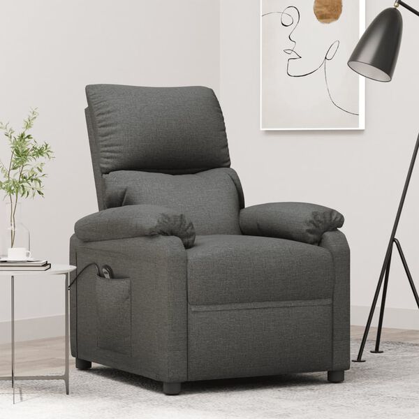 vidaXL Fauteuil Gris foncé Tissu