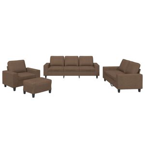 vidaXL Ensemble de canap&eacute;s 4 pcs marron tissu