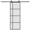 vidaXL Porte coulissante kit de quincaillerie noir 76x205 cm verre ESG