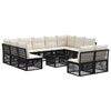 vidaXL Ensemble de canap&eacute; de jardin 12 pc 11 place Noir polyrotin