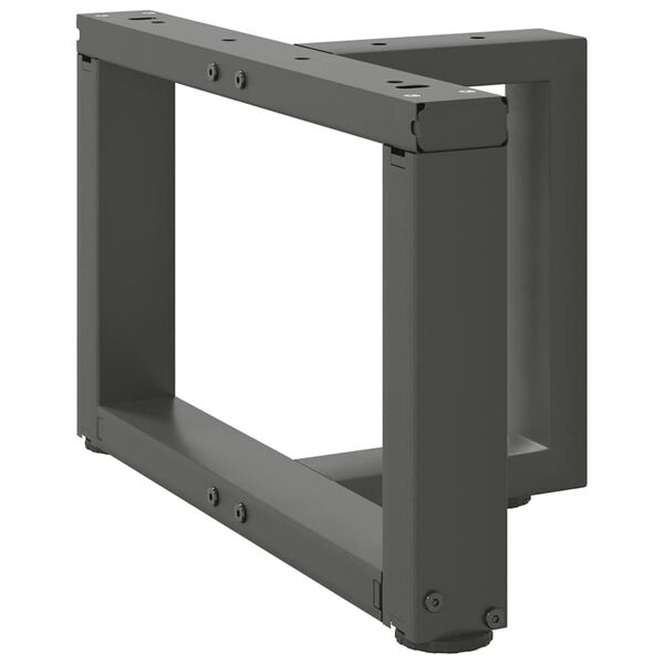 vidaXL Pieds de table basse en T, 2 pi&egrave;ces, anthracite, 50 x 25 x (30-31) cm, acier