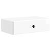 vidaXL Table d'appoint murale Blanc brillant 59 x 34,5 x 17 cm