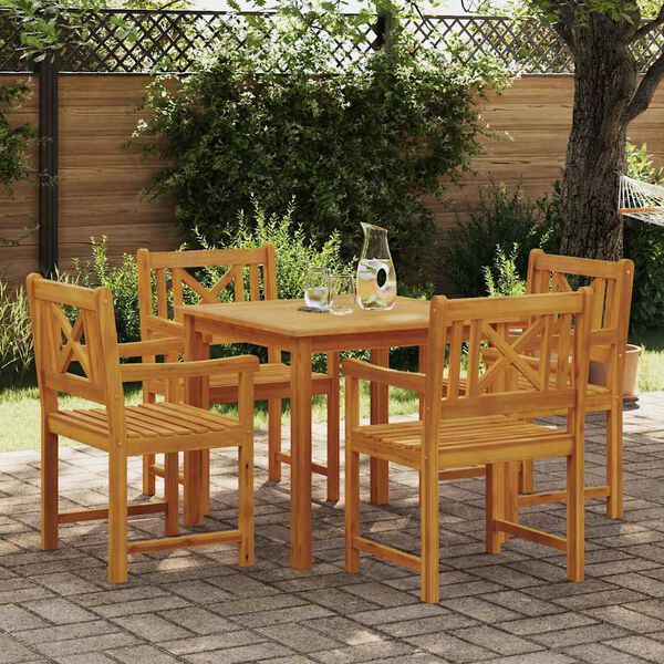 vidaXL Ensemble de salle &agrave; manger pour jardin 5 pcs Marron