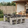 vidaXL Ensemble &agrave; manger de jardin et coussins 7 pcs gris clair rotin