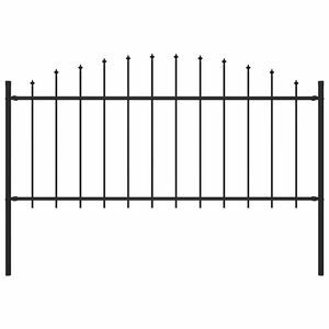vidaXL Cl&ocirc;ture de jardin Woerden avec pointe en acier noir 170&nbsp;x&nbsp;75&nbsp;cm
