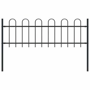 vidaXL Cl&ocirc;ture de jardin BOXTEL avec arceau sup&eacute;rieur en acier 170 x 60 cm noir