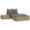 vidaXL Chaise longue double avec coussins beige résine tressée
