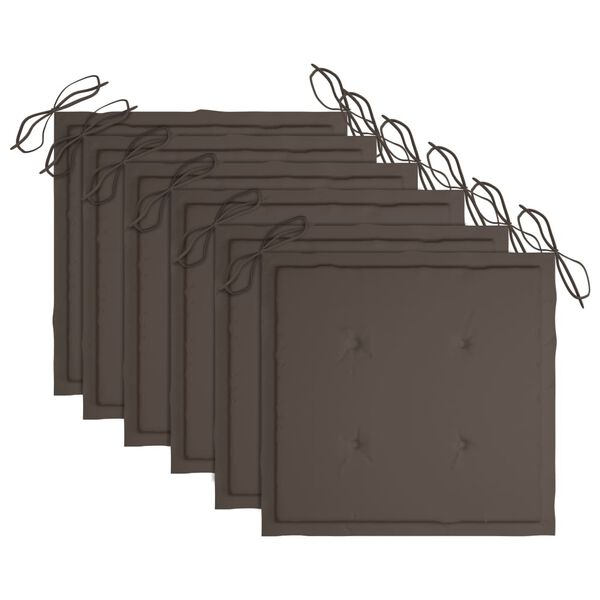 vidaXL Chaises pliables d'extérieur lot de 6 et coussins Bois d'acacia