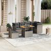 vidaXL Salon de jardin avec coussins 7 pcs gris r&eacute;sine tress&eacute;e