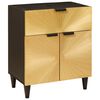 vidaXL Table de chevet Noir et or 50 x 33 x 60 cm Bois d'ing&eacute;nierie