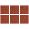 vidaXL Pierre de marchage 6 pcs Rouge 40,5 x 40,5 x 2 cm Caoutchouc
