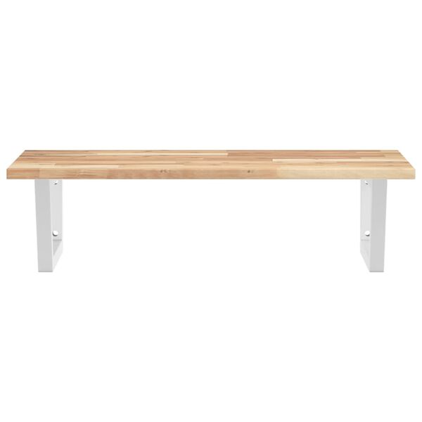 vidaXL &Eacute;tag&egrave;re de vasque murale acier et bois massif d'acacia