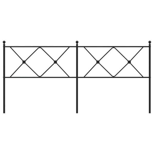 vidaXL T&ecirc;te de lit de remplacement m&eacute;tal noir 180 cm