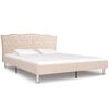 vidaXL Cadre de lit Beige Tissu 160 x 200 cm