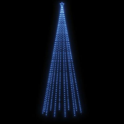 vidaXL Sapin de Noël avec piquet 732 LED Bleues 500 cm