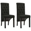vidaXL Chaises &agrave; manger lot de 2 noir tissu