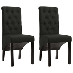 vidaXL Chaises &agrave; manger lot de 2 noir tissu
