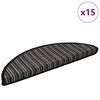 vidaXL Tapis d'escalier auto-adh&eacute;sifs 15 pcs Anthracite 56 x 17 x 3 cm