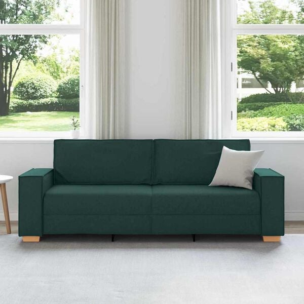vidaXL Canap&eacute; Vert fonc&eacute; 220 x 78 x 84 cm tissu
