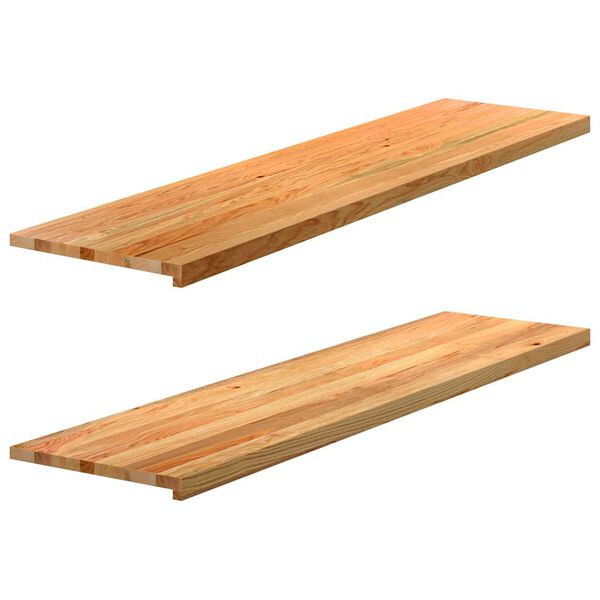 vidaXL Appuis de fen&ecirc;tre 2 pcs marron clair bois de ch&ecirc;ne massif