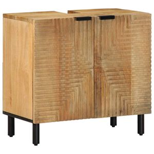 vidaXL Armoire lavabo de salle de bain marron bois massif de manguier