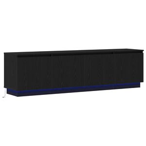 vidaXL Meuble TV Ch&ecirc;ne noir 180 x 38 x 49 cm Bois d'ing&eacute;nierie