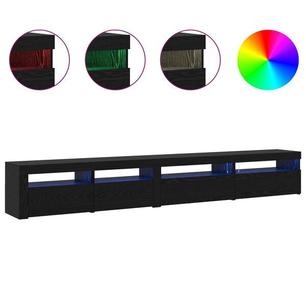 vidaXL Ensemble meuble TV 3 pcs Ch&ecirc;ne noir 270 x 35 x 40 cm