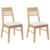 vidaXL Chaises de salle &agrave; manger 2 pc Bois de Caoutchouc Massif