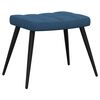 vidaXL Chaise de relaxation avec tabouret Bleu Tissu